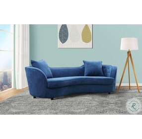 Palisade Blue Velvet Contemporary Sofa