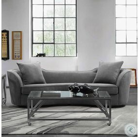 Palisade Grey Velvet Sofa