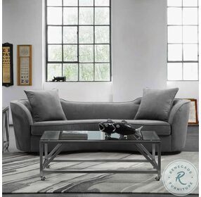 Palisade Gray Velvet Contemporary Sofa