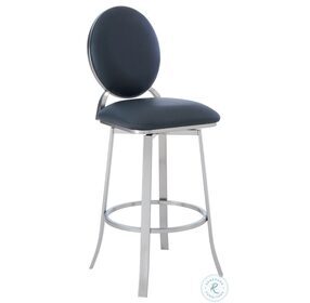 Pia Gray Faux Leather Contemporary 30" Swivel Bar Stool