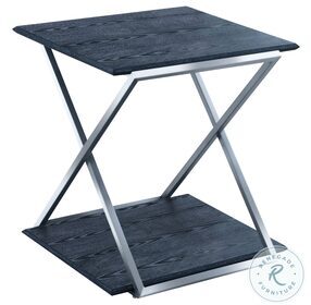 Westlake Black And Brushed Stainless Steel End Table