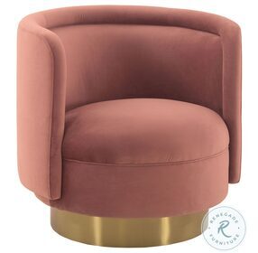 Peony Blush Fabric Swivel Accent Chair
