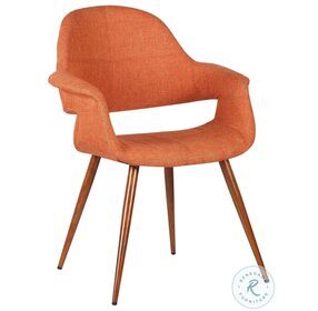 Phoebe Orange Fabric Mid Century Dining Chair