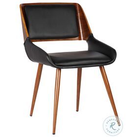 Panda Black Faux Leather Mid Century Dining Chair