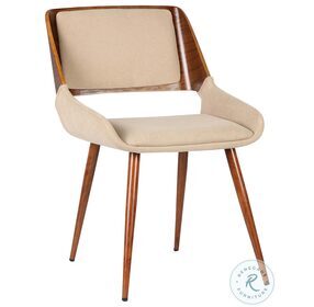 Panda Brown Fabric Mid Century Dining Chair