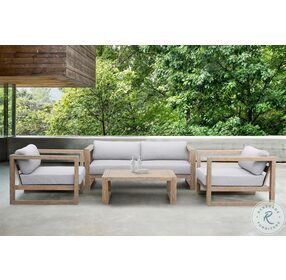 Paradise Grey And Light Eucalyptus Wood Outdoor Sofa Set