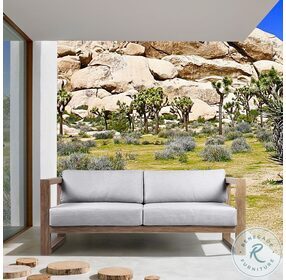 Paradise Grey And Light Eucalyptus Wood Outdoor Sofa