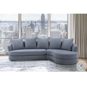 Queenly Gray Fabric Upholstered Sectional