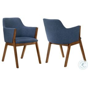 Renzo Blue Fabric Dining Side Chair Set of 2
