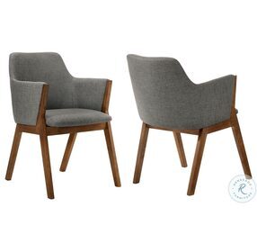 Renzo Charcoal Fabric Dining Side Chair Set of 2