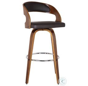 Shelly Brown Faux Leather 30" Swivel Bar Stool