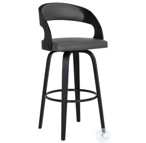 Shelly Grey Faux Leather 26" Swivel Counter Height Stool