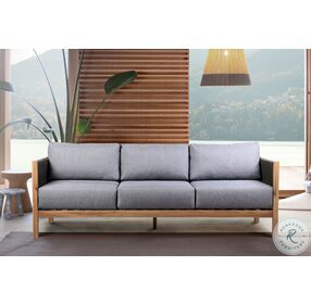 Sienna Grey Cushion And Teak Outdoor Sofa
