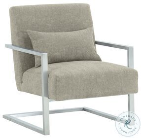 Skyline Modern Gray Linen and Steel Accent Chair