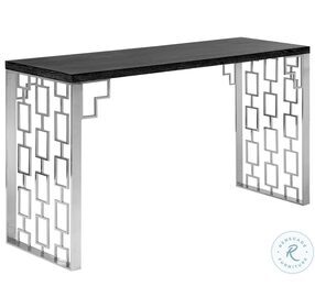 Skyline Charcoal And Brushed Stainless Steel Console Table