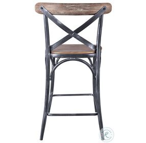 Sloan Industrial Gray And Pine 26â€ Counter Height Stool