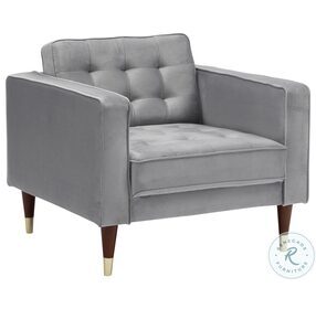 Somerset Gray Velvet Mid Century Modern Club Chair