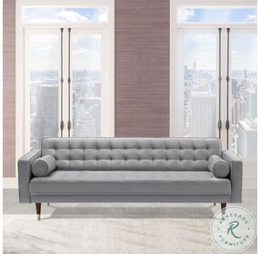 Somerset Gray Velvet Mid Century Modern Sofa