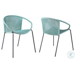 Snack Wasabi Rope Outdoor Stackable Dining Chair Set of 2