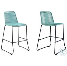 Shasta Wasabi Rope Stackable 26" Outdoor Counter Height Stool Set of 2