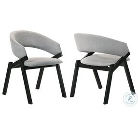 Talulah Gray Fabric And Black Veneer Dining Side Chair Set of 2