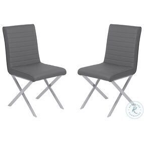 Tempe Gray Faux Leather Contemporary Dining Chair Set of 2