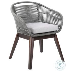 Tutti Fruitti Dark Eucalyptus Wood With Latte Rope And Grey Cushion Outdoor Dining Chair