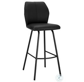 Tandy Black Faux Leather And Black Metal 30" Bar Stool