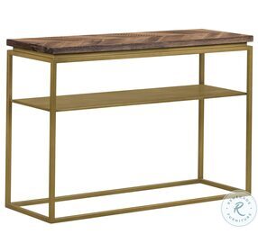Faye Rustic Brown And Antique Brass Console Table