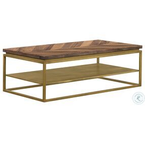 Faye Rustic Brown And Antique Brass Coffee Table