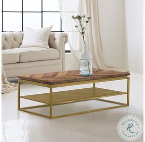Faye Rustic Brown And Antique Brass Occasional Table Set