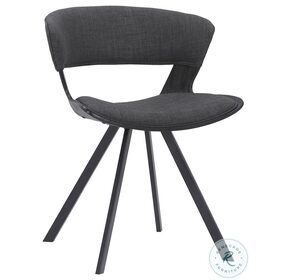 Ulric Charcoal Grey And Black Wood Modern Accent Dining Chair