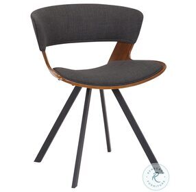 Ulric Charcoal Grey And Walnut Wood Modern Accent Dining Chair
