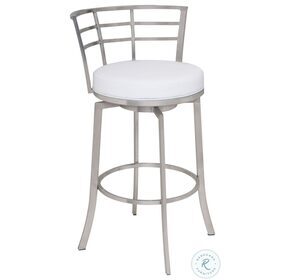Viper White Faux Leather 26" Swivel Counter Height Stool