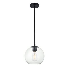Baxter 7.9" Black And Clear 1 Light Pendant