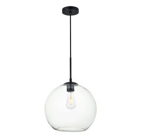 Baxter 11.8" Black And Clear 1 Light Pendant