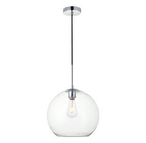 Baxter 11.8" Chrome And Clear 1 Light Pendant
