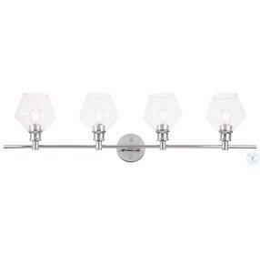 Gene Chrome And Clear Glass 4 Light Wall Sconce