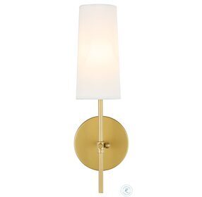 Mel Brass And White Shade 1 Light Wall Sconce