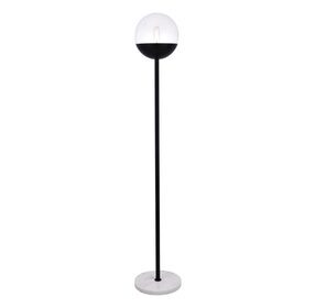 Eclipse 11" Black And Clear 1 Light Floor Lamp