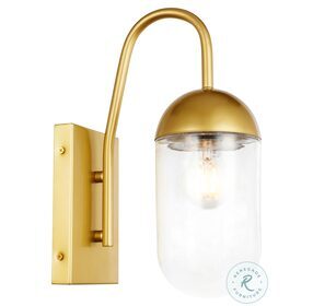 Kace Brass And Clear Glass 1 Light 135" Wall Sconce