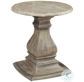 Garrison Cove Honey Toned And Gray Undertones Round End Table