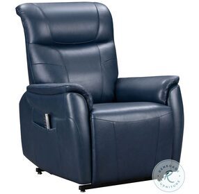 Leighton Marco Navy Blue Power Lift Recliner with Power Headrest And Lumbar