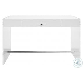 Lennon Acrylic Side And White Lacquer Top Panel Desk