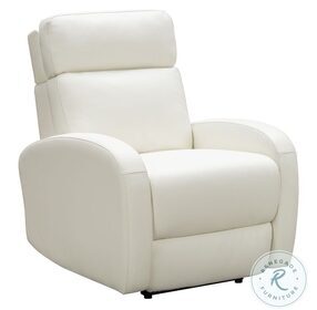Levi Enzo Winter White Power Recliner with Power Heads Up And Forward Headrest