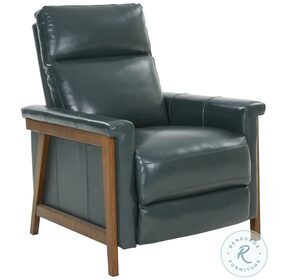 Lewiston Highland Emerald Leather Push Thru The Arms Recliner
