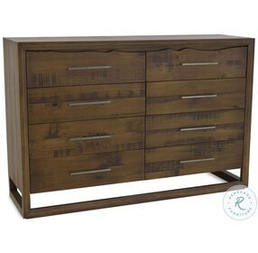 Lofton Mocha Wood 8 Drawer Dresser