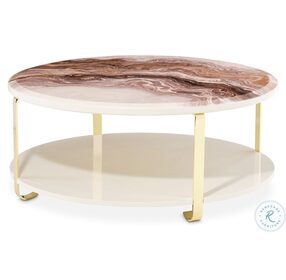 Ariana Brown Gray White And Gold Cocktail Table