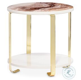 Ariana Brown Gray White And Gold End Table
