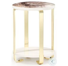 Ariana Gold And White Chairside Table